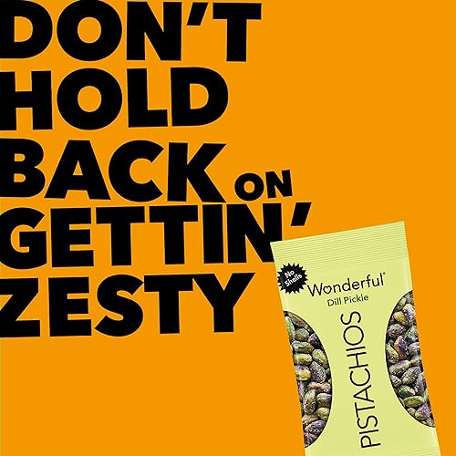 Miniatura 3 de Wonderful Pistachios Sin cáscaras, nueces con sabor a pepinillo de eneldo, bolsa de 2.25 onzas (paquete de 8), aperitivos de pepinillo de eneldo,