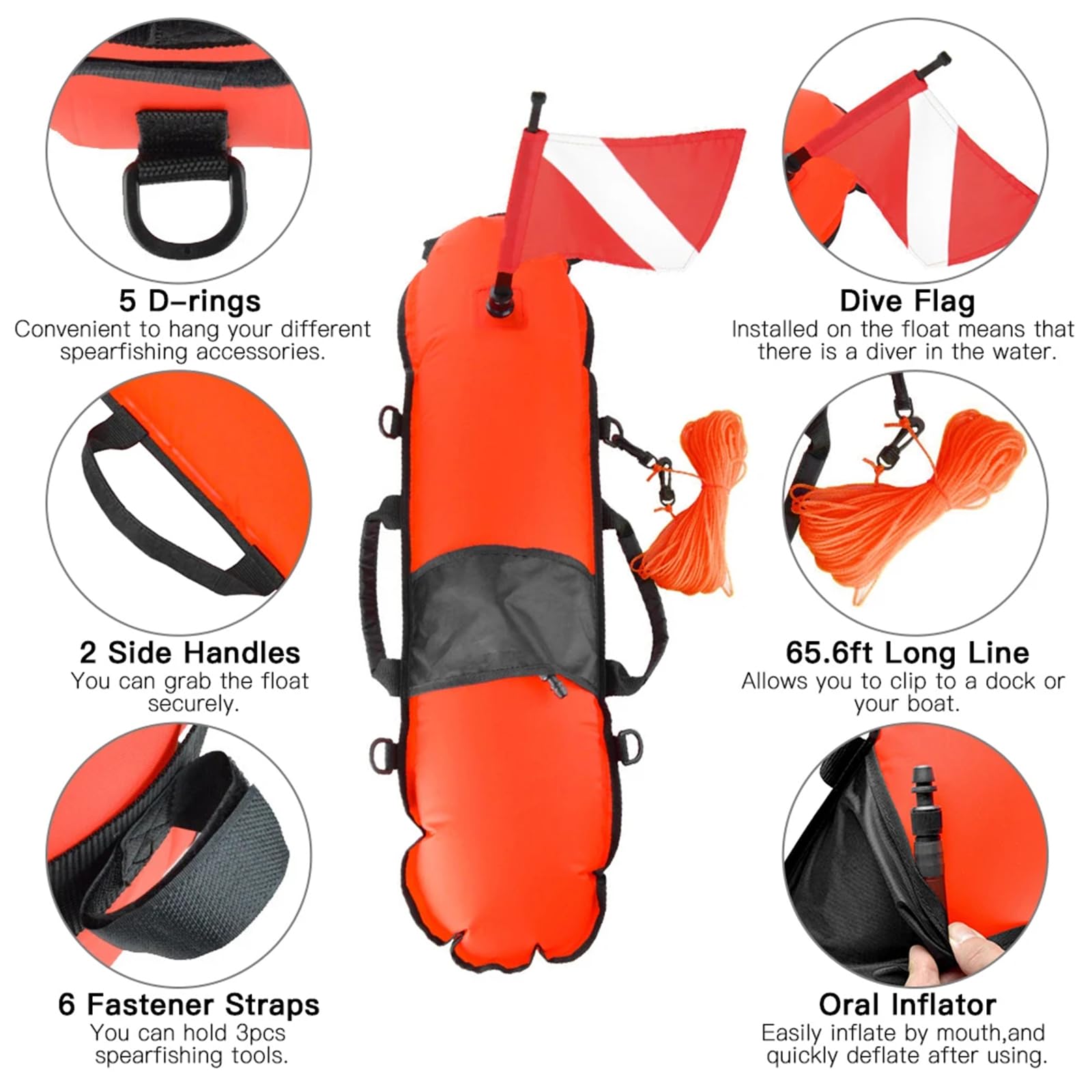 Boyas de señalización para buceo con cinchas, flotadores para superficies de buceo, flotadores para buceo libre, buceadores en superficies de seguridad