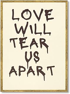 Love Will Tear Us Apart Canvas Print Art Print, Gothic Wall Art, Painting Pictures, Quirky Trendy Wall Decor, Home Decor, Apartment, College (Gold Framed,16L X24W)