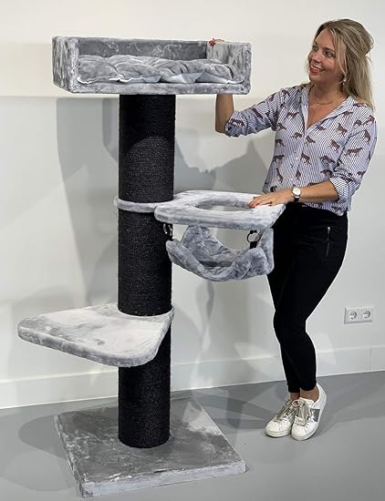 Arbre A Chat Xxl Geant Royalty Crown Blackline Gris Clair Maine Coon Griffoir Arbres Pour Grand Gros Chats Solide A Grande Taille Original Design Moderne De Luxe Adulte Amazon Fr Animalerie