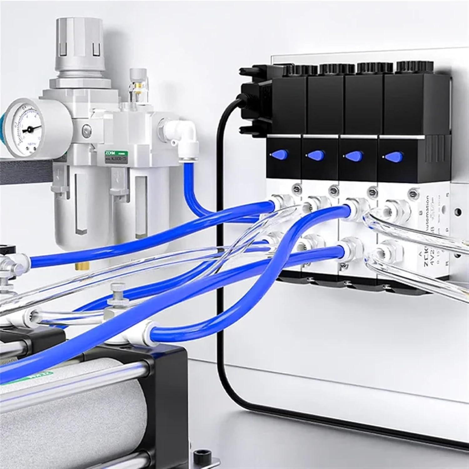 4v210-08 Pneumatic Valve Electric Solenoid Valve Control Air Gas Magnetic 5 Way 2 Position DC12V 24V AC110V 220V Coil Volt(DC12V)