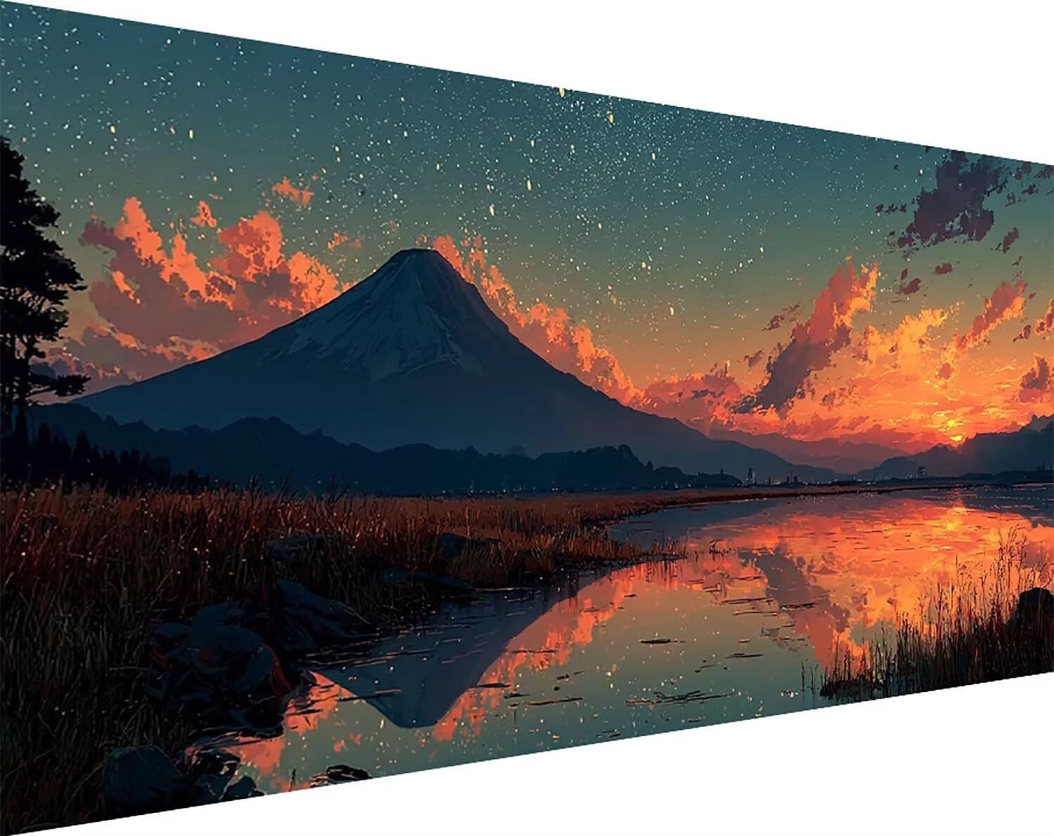Mount Fuji diamentowe zestawy artystyczne dla dorosłych, malarstwo diamentowe, gwiaździste niebo, kryształowe zestawy artystyczne, dla dorosłych, dzieci, DIY, 5D, okrągłe, pełne wiercenie, klejnot