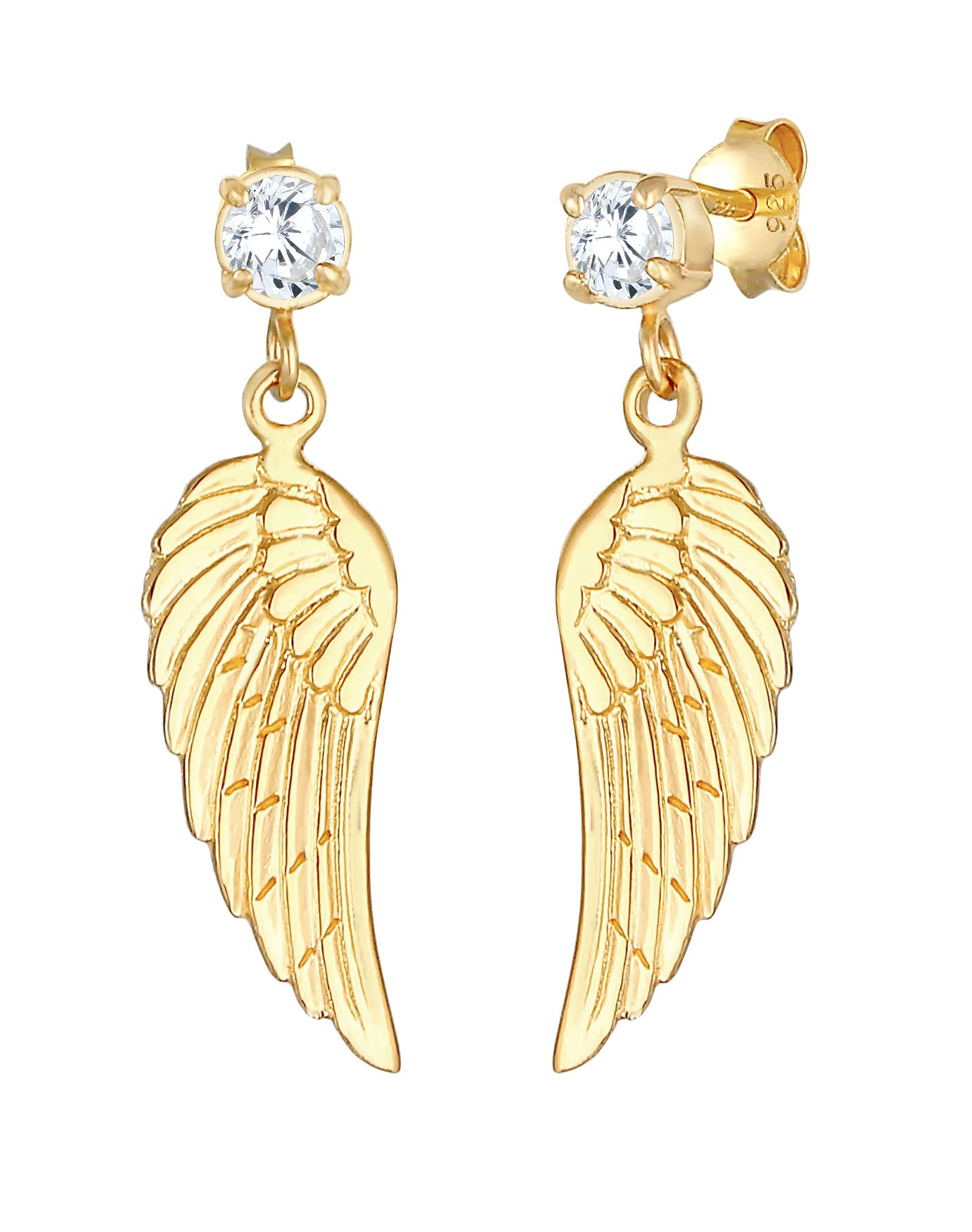 Nenalina Ohrringe Silber 925 Damen Ohrhänger mit Flügel und Zirkonia