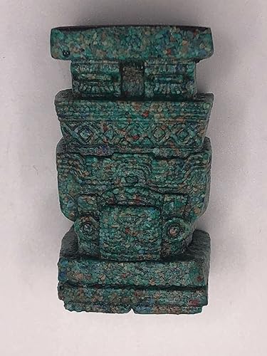 Miniatura 5 de 2.3" Malaquita Verde Piedra de tierra Maya Azteca Dios del agua Figura hecha a mano de Chalchihuitlicue Teotihuacan decoración México mitología