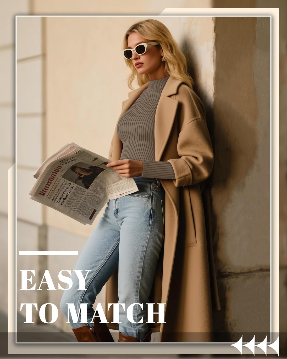 3 Pack Women's Mock Neck Thermal Tops Long Sleeve Cotton Ribbed Knit Turtleneck Shirts Slim Fitted Casual Base Layer - Image 2