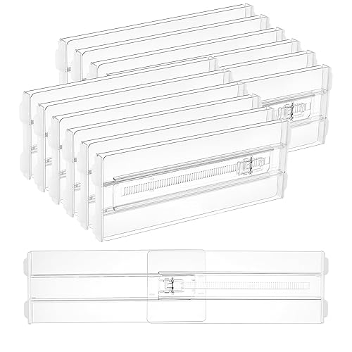 Vtopmart 12 Pack Drawer Dividers for Clothes, 4" High 10.2"-16.5"