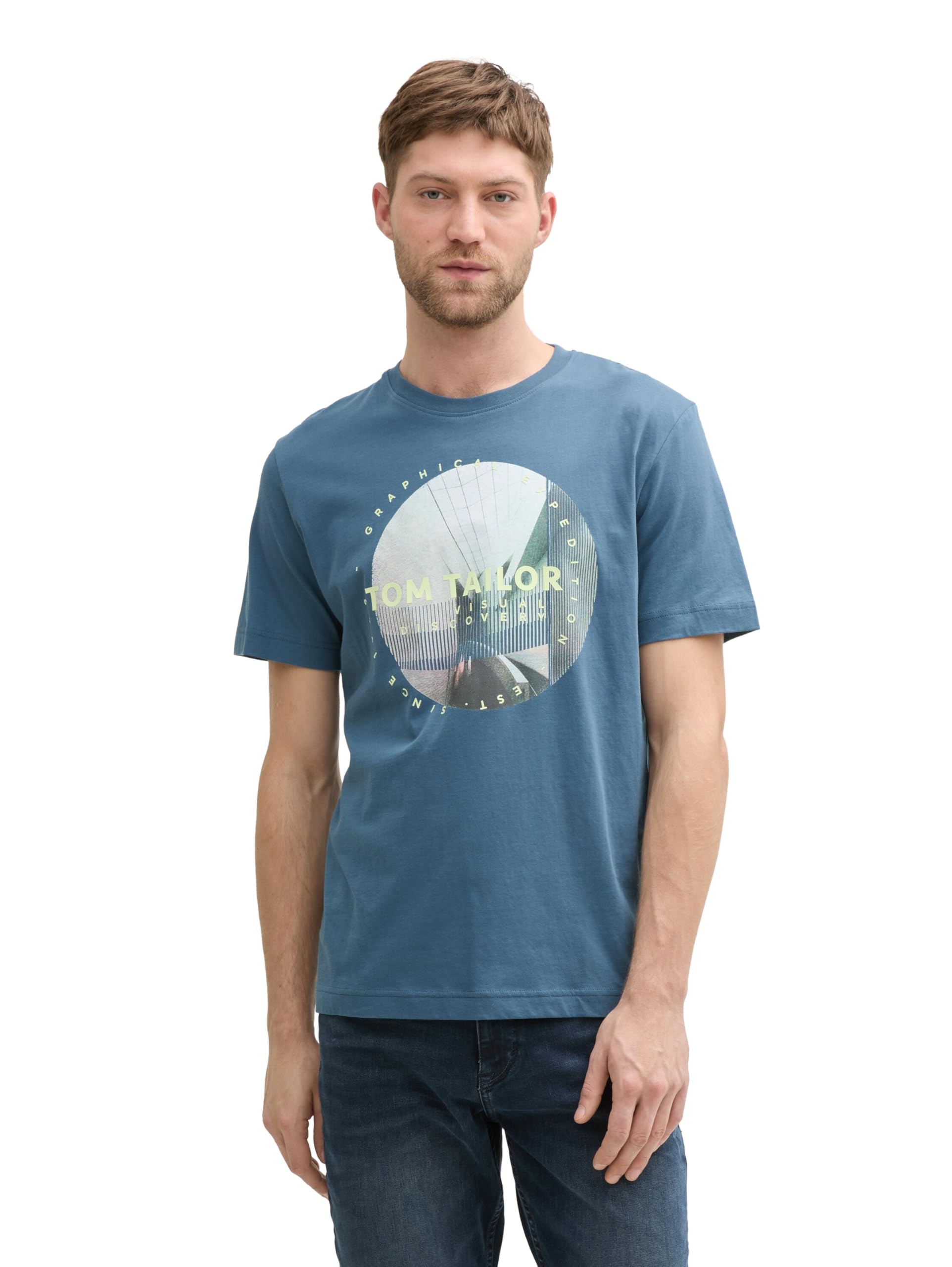 Tom Tailor Herren T-Shirt mit Foto-Print