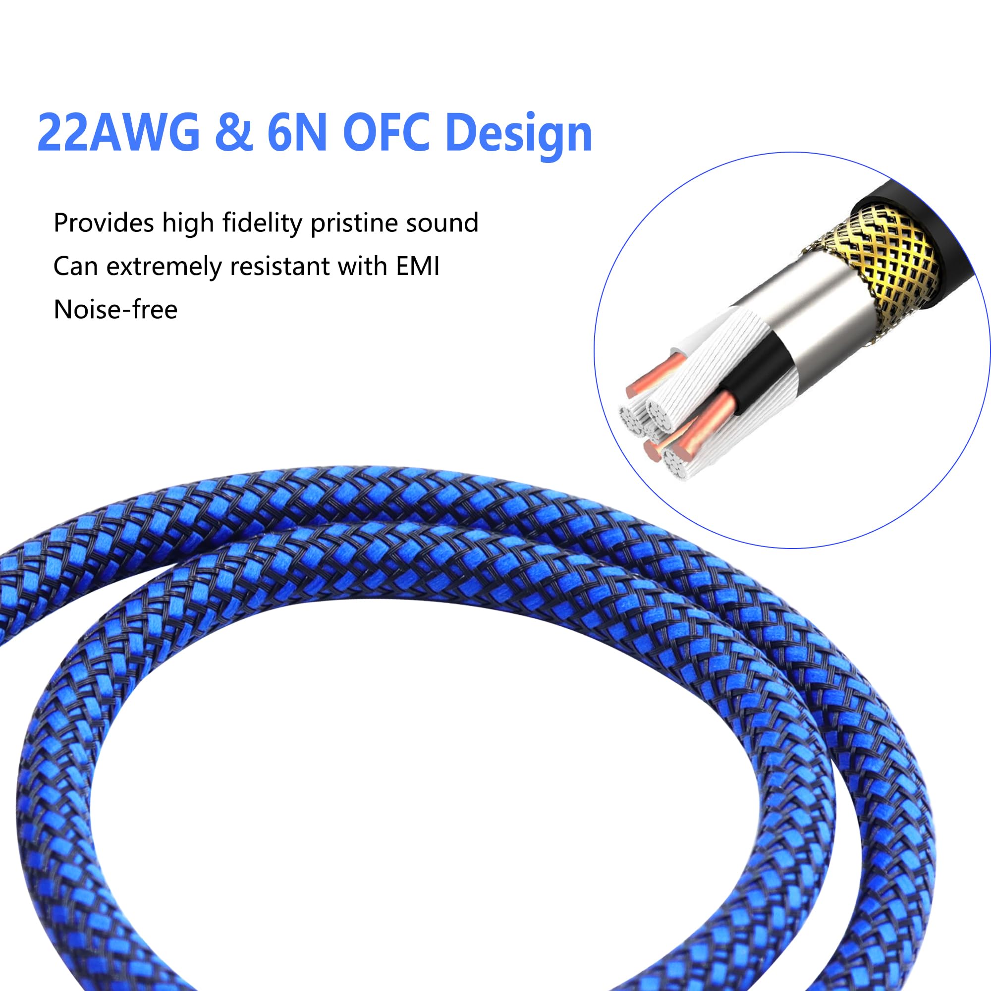3-pinowy metalowy kabel mikrofonowy sprężynowy XLR męski na żeński Heavy Duty zrównoważony nylonowy pleciony kabel mikrofonowy kompatybilne głośniki, mikrofony (0,3 M)