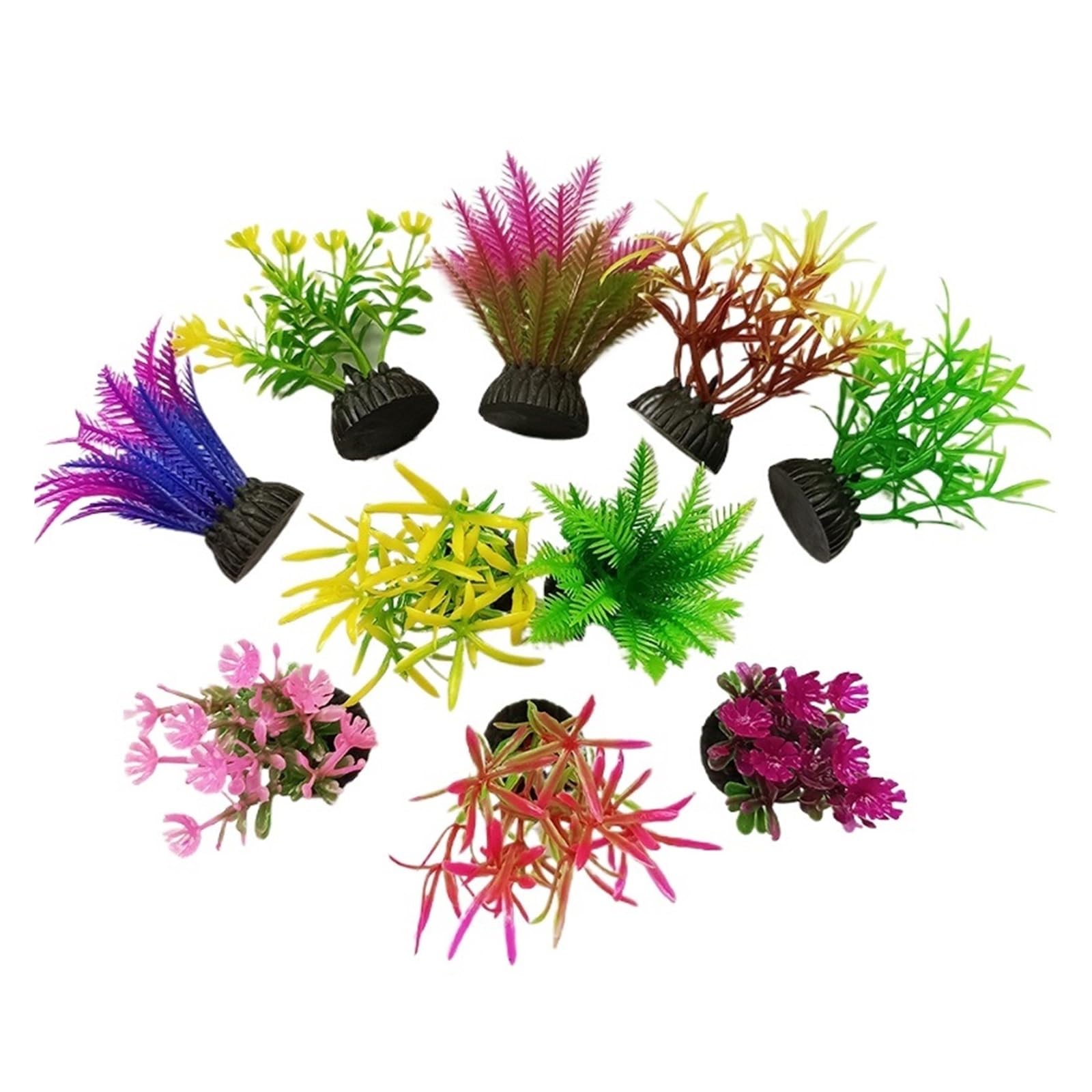 JTKSSCS Aquarium Plants 10pcs Vibrant Artificial Aquarium Plants Diverse & Lifelike Fish Tank Landscaping Decor