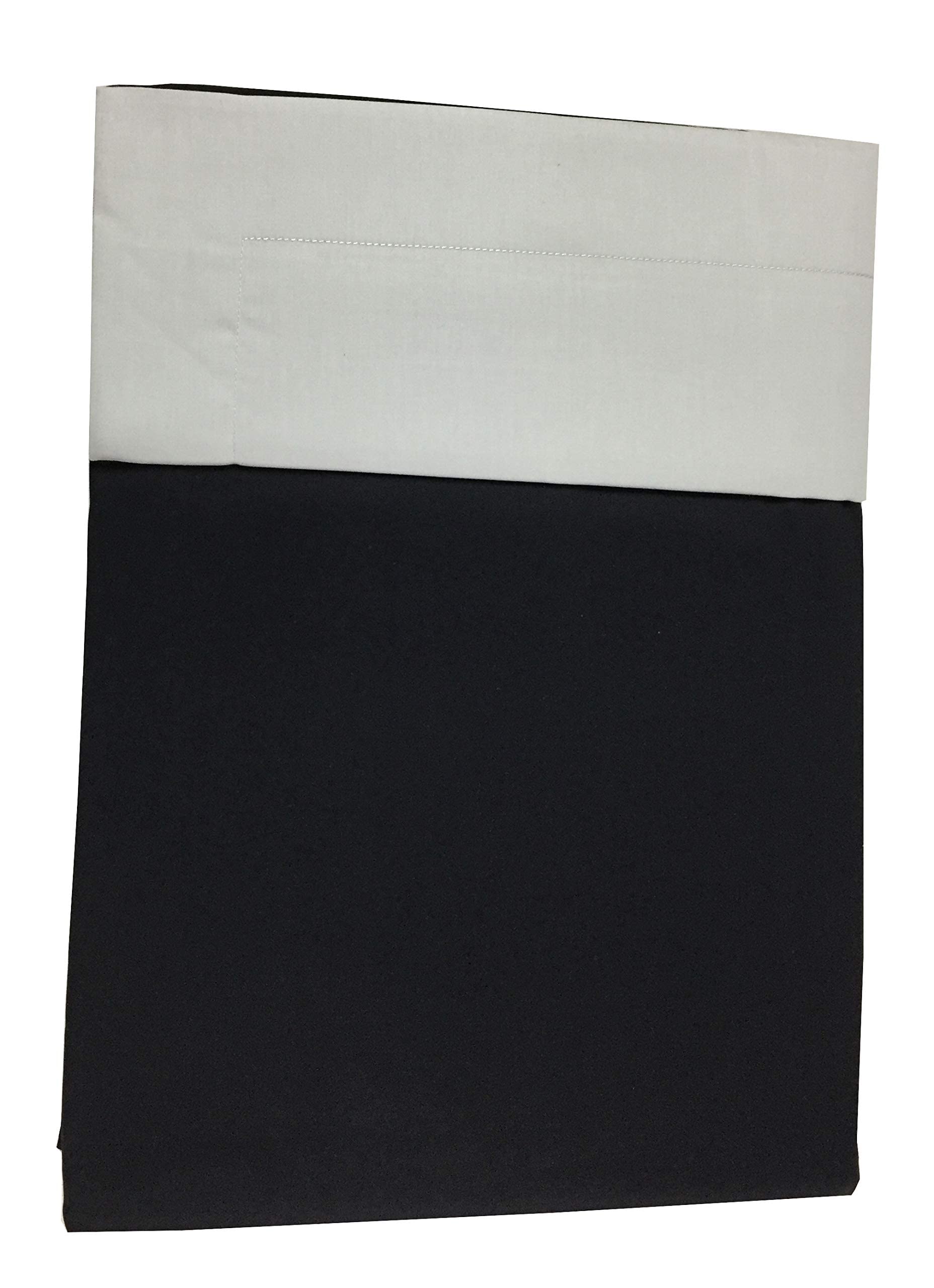 Via Roma 60 Completo Copripiumino 1 Piazza Raso Cotone Double-Face MOD Cherie Linea Eternity Nero/Perla 100% Cotone