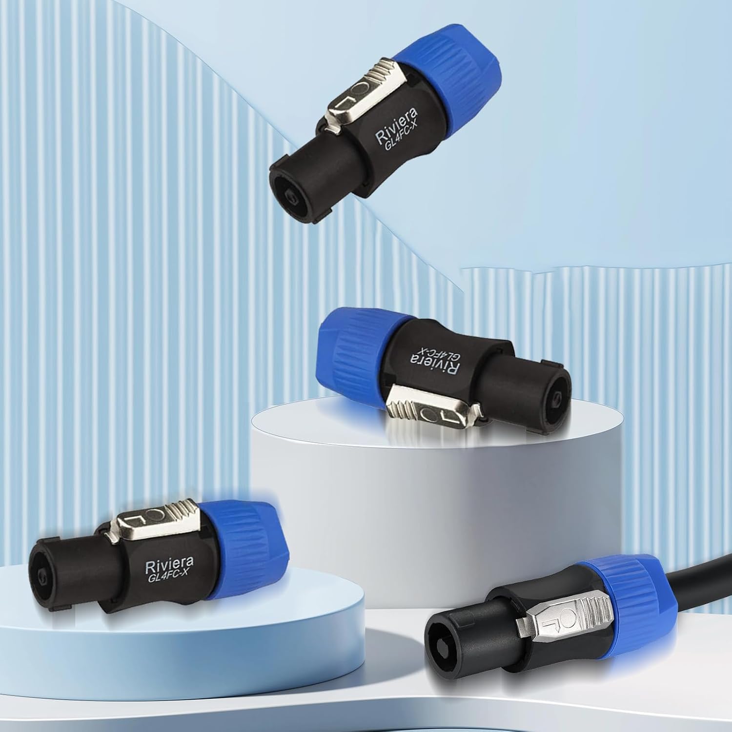 RIVIERA Speakon Plug Twist Lock 4Pole Compatible with Neutrik NL4FC NL4FX NL2FX NLT4X 10 Pack