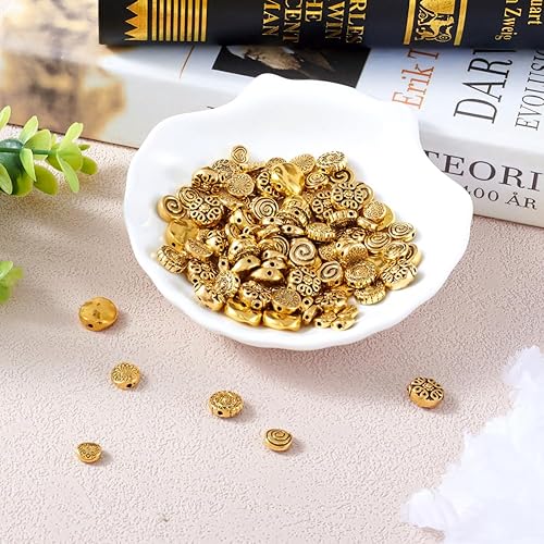 Vista 31 de Mega Pet 80 unids/caja estilo tibetano plata antigua plana redonda y ovalada cuentas 3.543x2.362x1.260 in cuentas sueltas cuentas espaciadoras