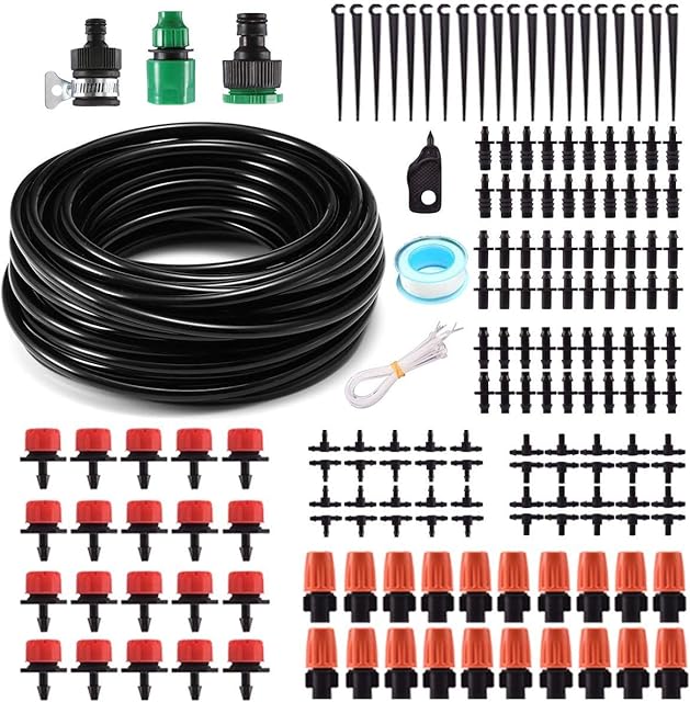 Automatic Watering System for Plants, MSDADA 50 FT Garden Watering Systems, Water Irrigation System Kit, Garden Irrigation Systems with Distribution Hose, Drip Feeders for Outdoor Greenhouse Patio