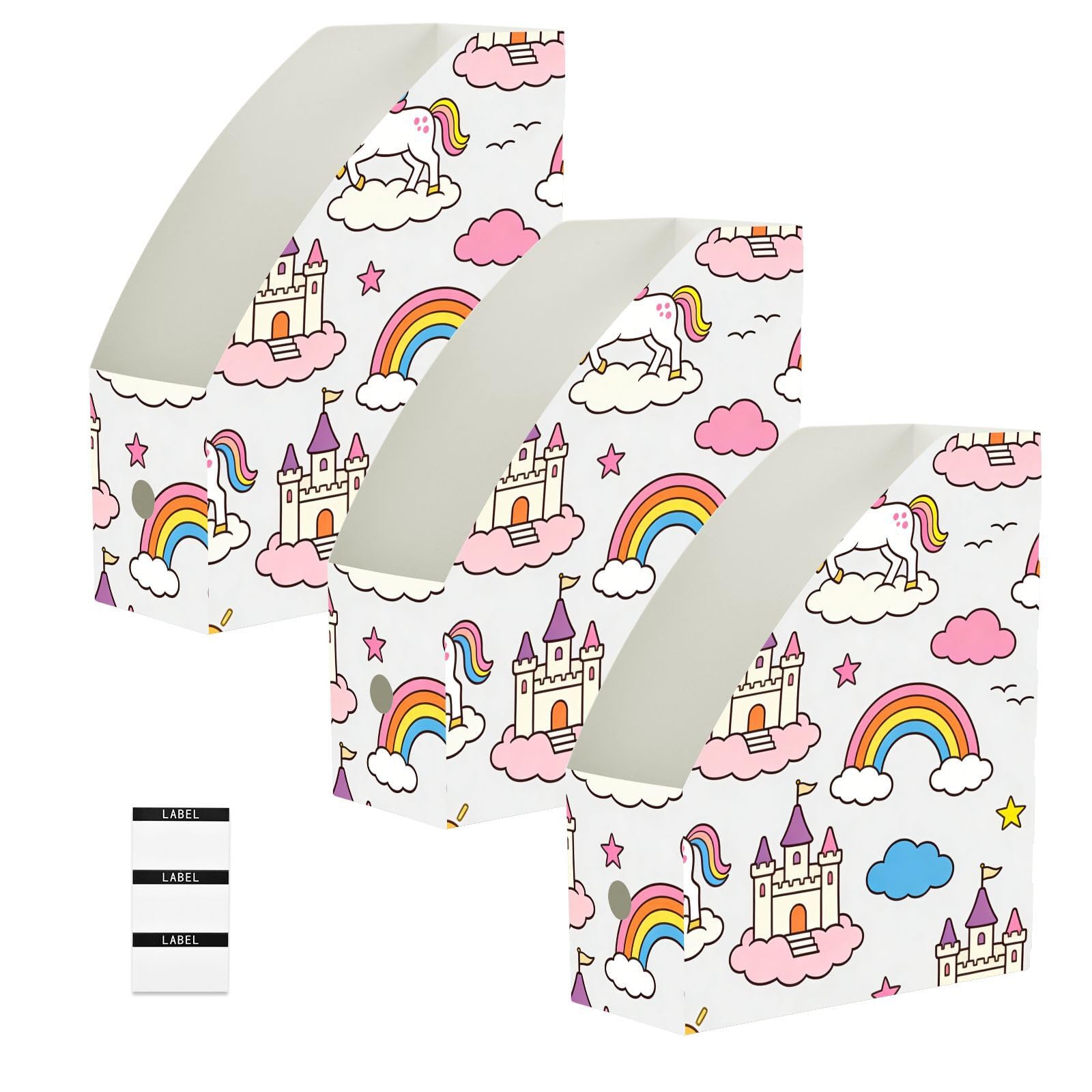 Boîtes de rangement pliables licorne pour organiser la table de chevet des enfants
