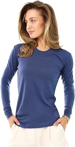 Merino.tech Camiseta Lana Merino - 100% Lana Merino Ropa Interior Termica Сamisetas Mujer Manga Larga para Actividades Outdoor