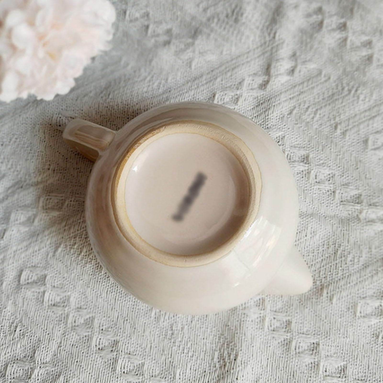 MRKU Pot à Lait, saucière, Tasse à Eau, pichet, crémier, Distributeur de café, sucrier, Pot en céramique rétro européen - 320 ML, Motif Vigne, avec Bec verseur