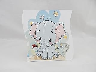 Digiglio Bomboniere Bombonera bautizo elefante Dumbo mariquita purpurina plata icono onda 13 x 14 cm