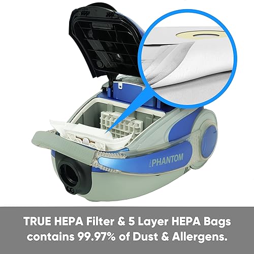 Miniatura 5 de Prolux Aspiradora Phantom con boquilla Wessel Werk EBK360, ligera, potente, filtro HEPA H12 fácil ajuste de succión, perfecto para una limpieza