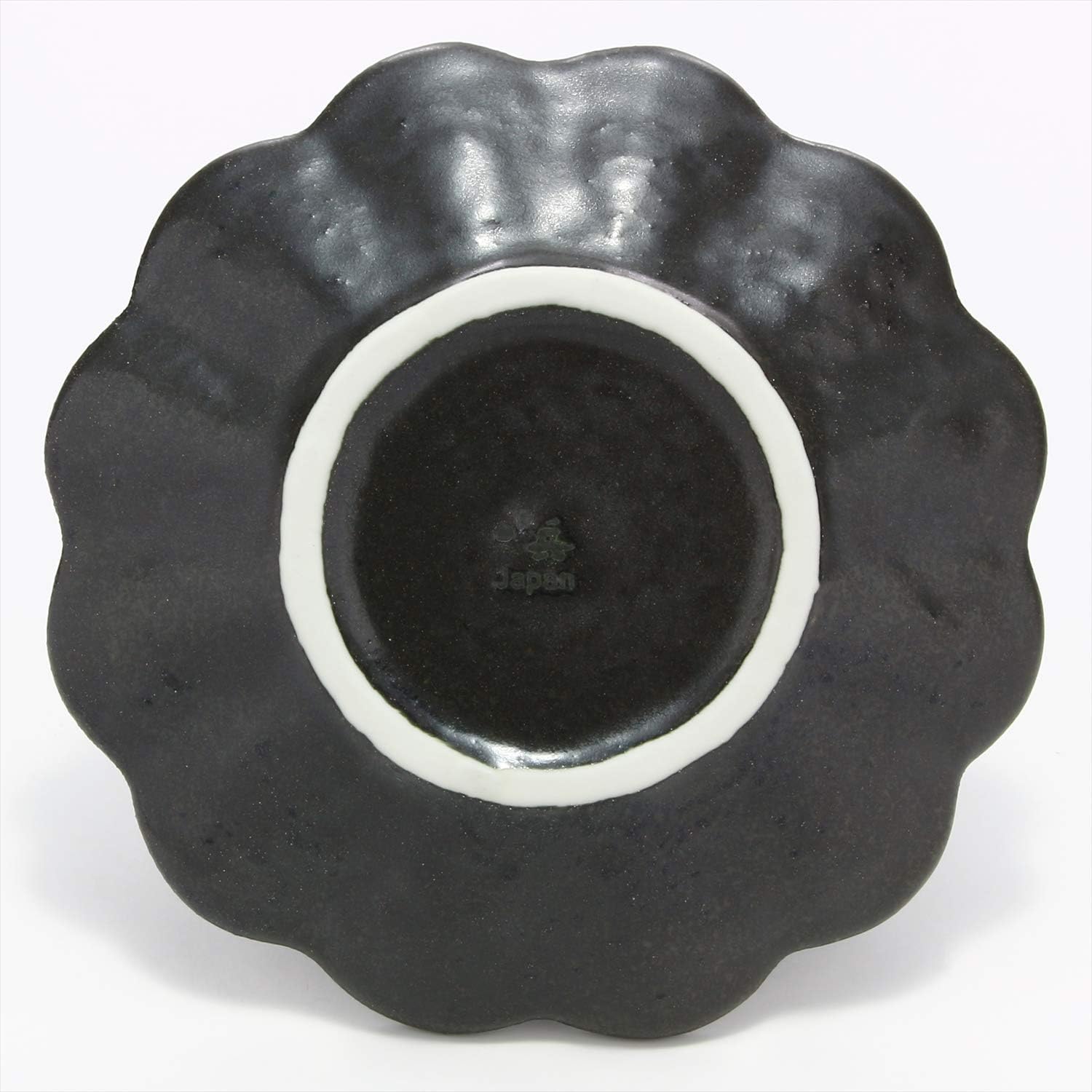 Mino Ware 555-0045 Kaneko Komohei Linka Plate, Serving Plate, Black, Kneeling Flowers, Diameter 5.5 inches (14 cm), Microwave and Dishwasher Safe, Made in Japan