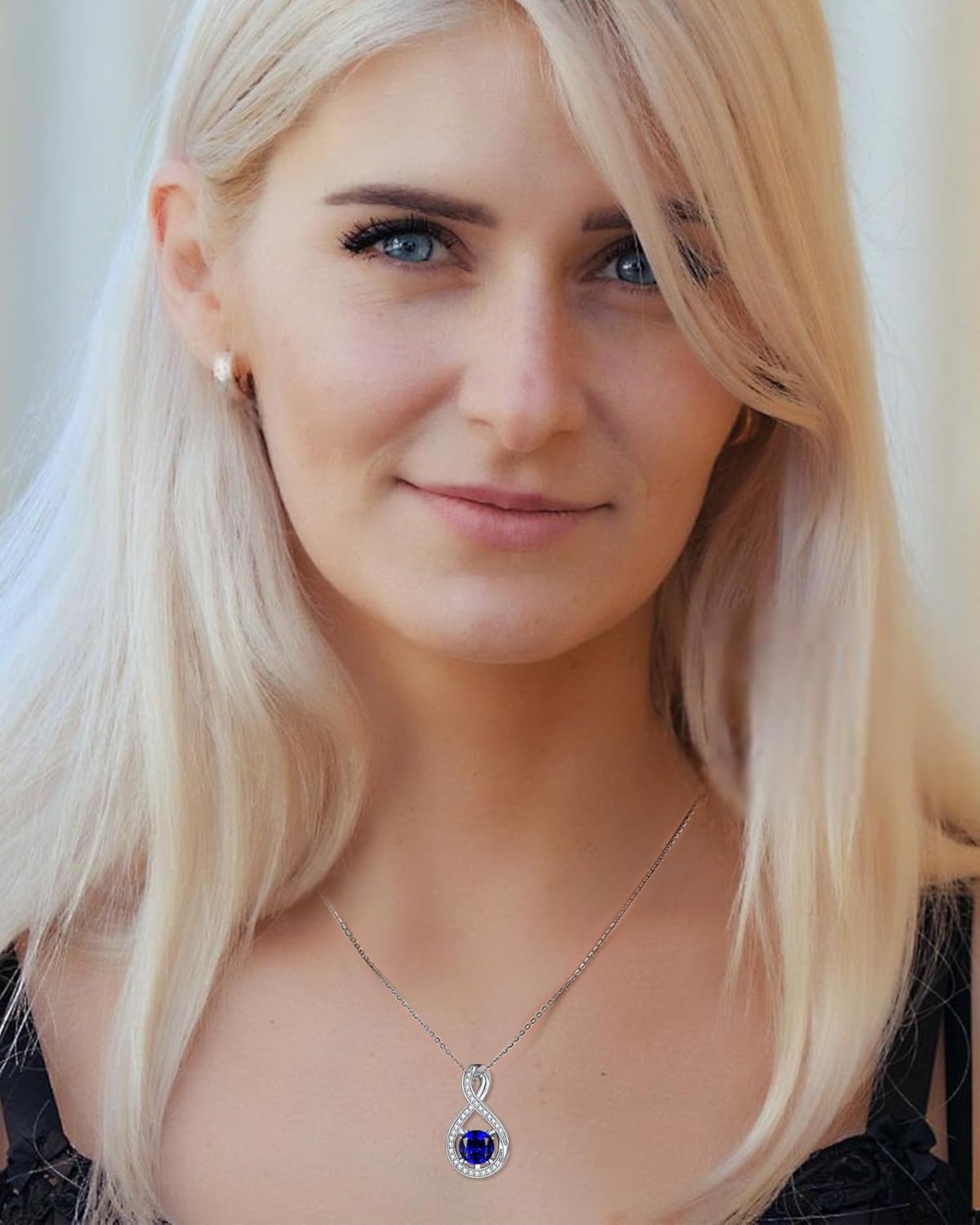 FANCIME Birthstone Necklaces for Women Fine Jewelry Sterling Silver Infinity Pendant Anniversary Birthday Mothers Day Gifts for Her Women Wife Mom Lady Daughter, Chain 16"+2" Extend - Image 2