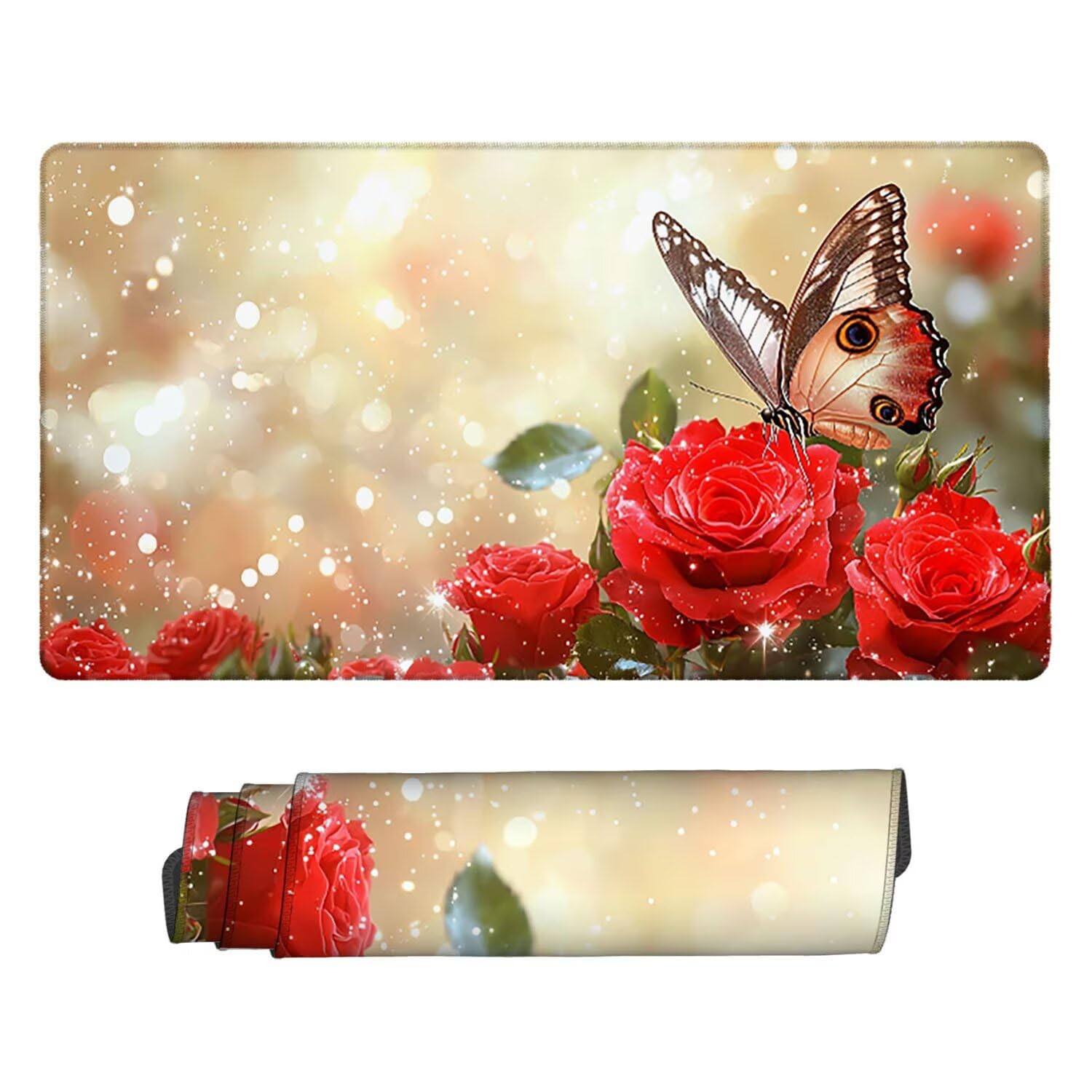 Podkładka pod mysz do gier, 1600 x 800 mm, XXL, duża gamingowa podkładka pod mysz, wodoodporna podkładka pod mysz, długa podkładka na biurko z przeszytymi krawędziami, mata na biurko z gumową