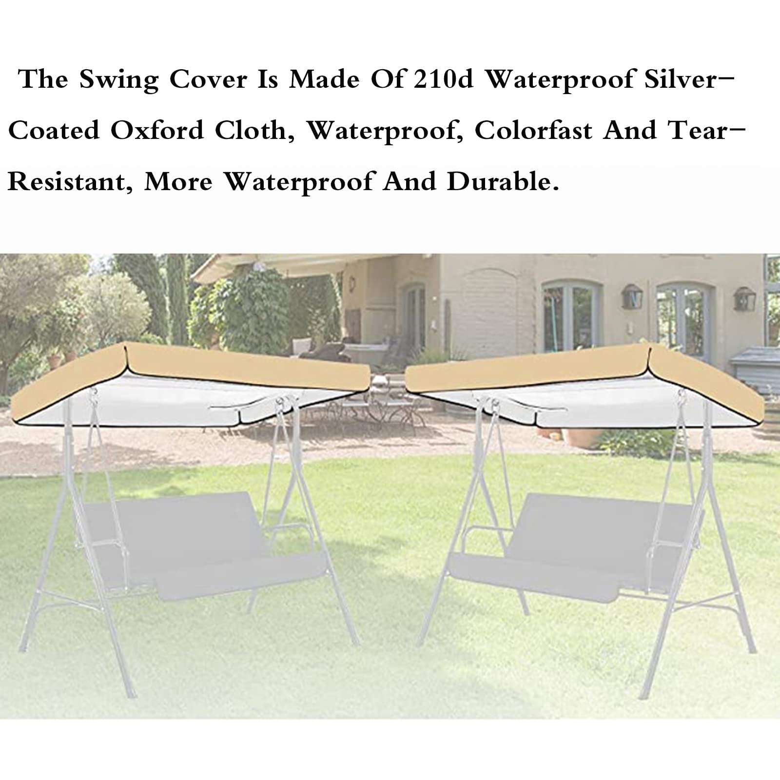Toldo Recambio Balancin de Jardin, Techo de Repuesto Universal,Impermeable y Protección UV,para el Asiento de La Piscina del Patio del Patio,Funda deTecho