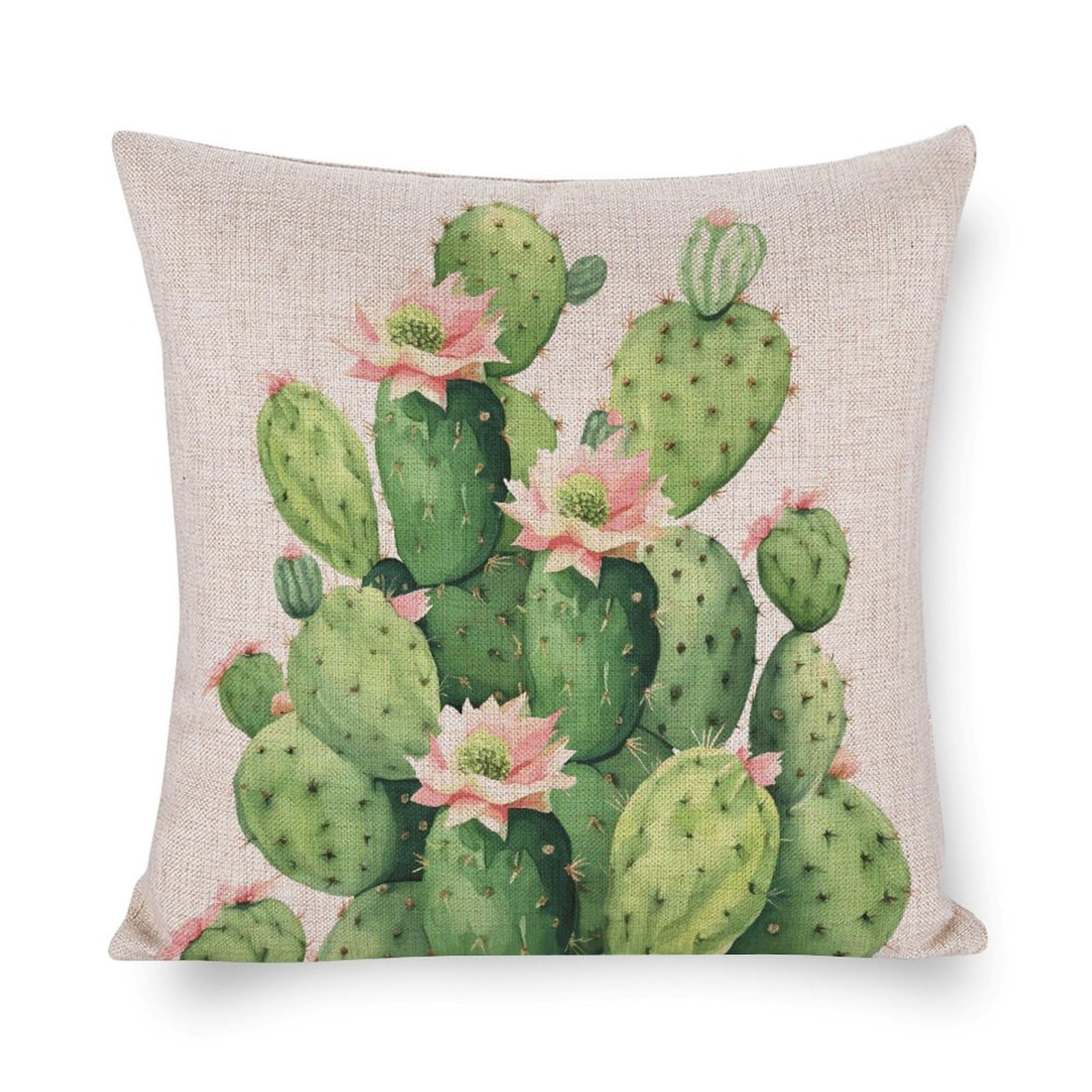 Housse de coussin lombaire haut de gamme imprimé vert 50x50 pour lit et sofa