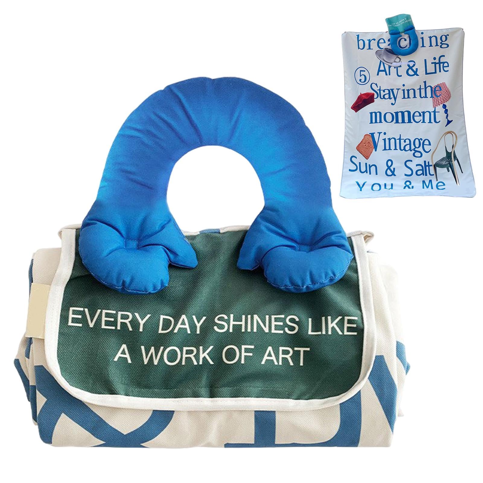 Borsa per tappetino da picnic, coperte da picnic impermeabili pieghevoli, coperta da parco extra large 600d Oxford, coperta da spiaggia all'aperto impermeabile, tappetino da picnic portatile