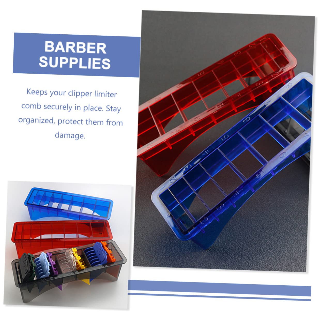 3pcs Hair Tool Storage Organizer Guide Comb Storage Holder Clipper Guard Holder