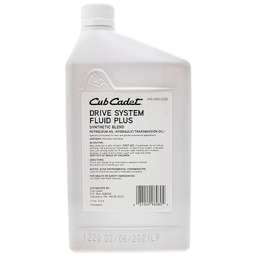 Miniatura 4 de CUB CADET 490-000-C051 Sistema de accionamiento de mezcla sintética Fluido de 1 cuarto de galón Botellas 2PACK