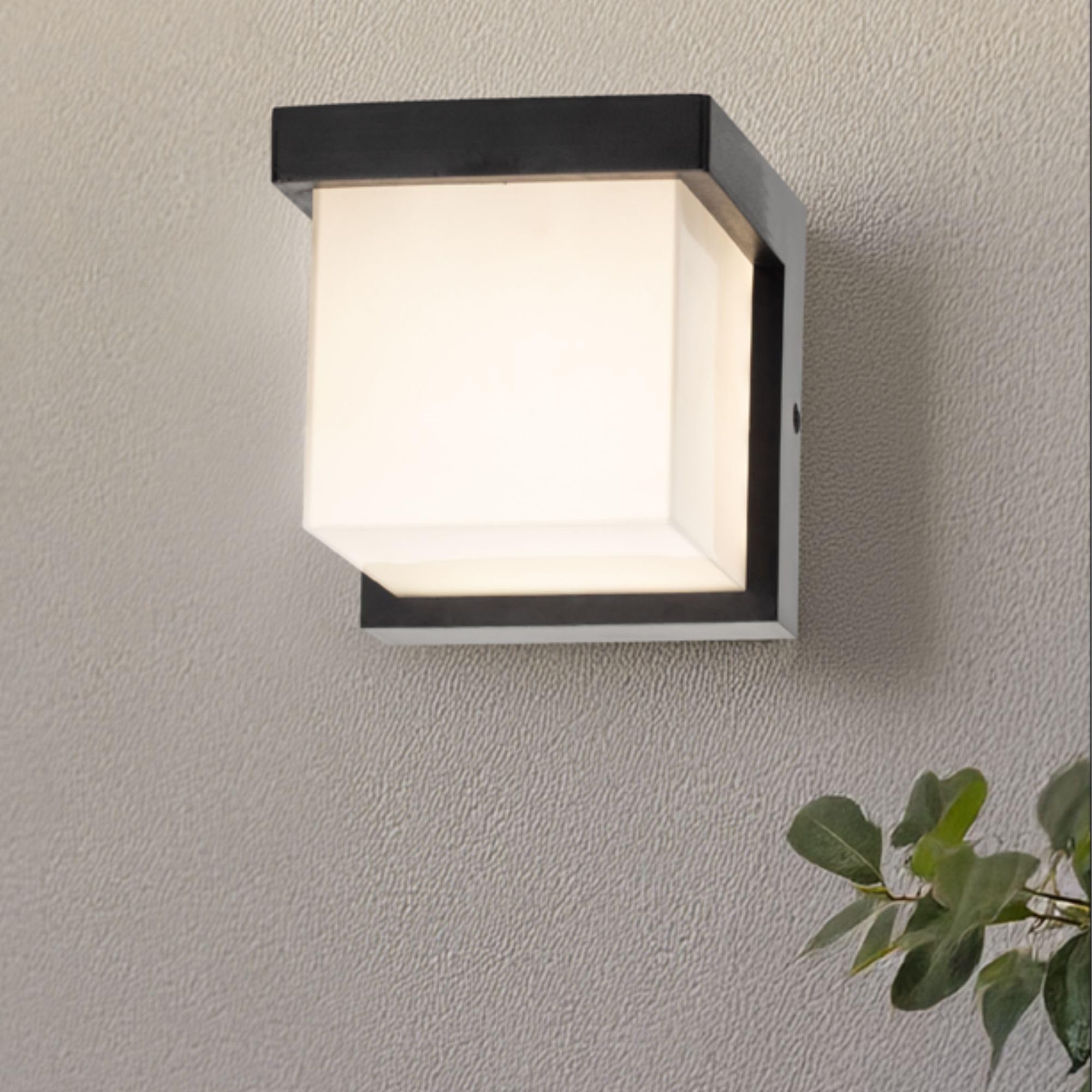 Miratic Lampara Pared Negra IP65 Aplique Pared Exterior - Foco LED Exterior de Alta Resistencia Ideal para Jardín y Balcón