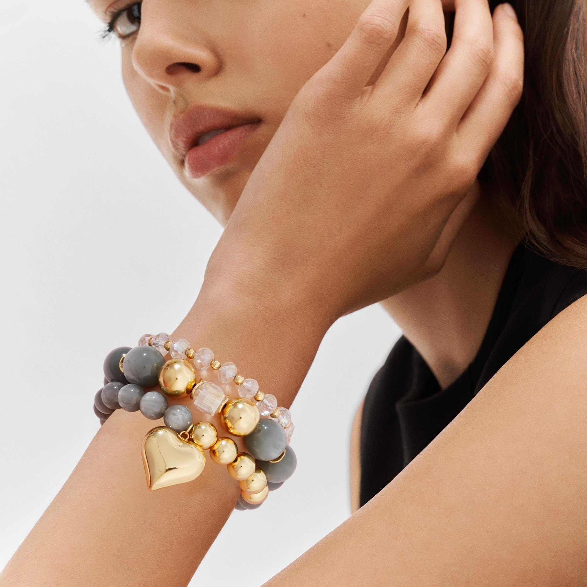 Boho Perline Stretch Bracciali Per Le Donne Impilabile Cristallo Placcato Oro Perline Bracciali Set Trendy Handmade Amicizia Braeclet Gioielli Regali