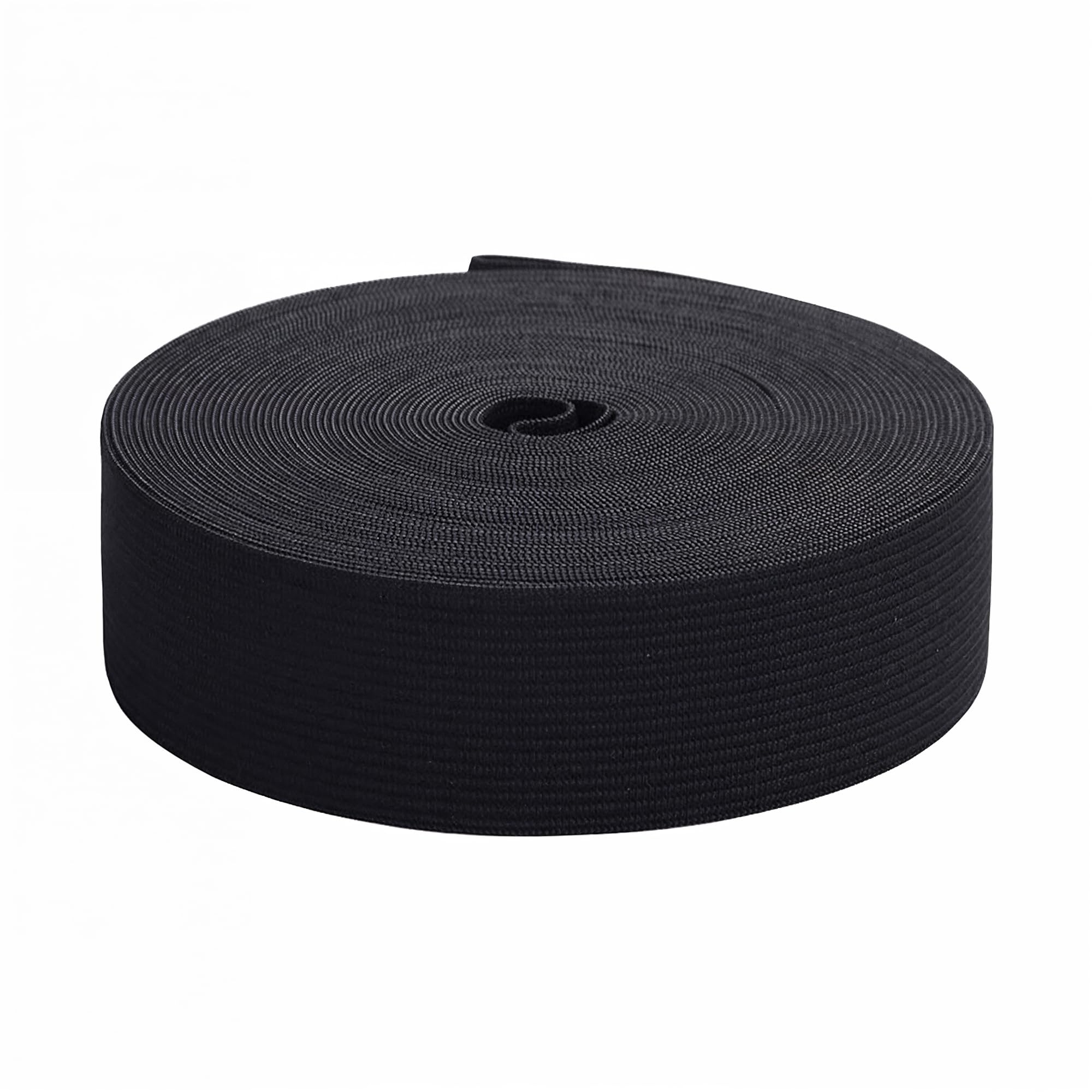 Trimming Shop 38mm (1.5 Inch) Wide Flat Elastic Band, Polyester Rubber Stretchable Waistband Tape Elastic Cord for Sewing Clothing, Garments, Dressmaking, DIY Craft Projects, Black, 25 Metres — image 1