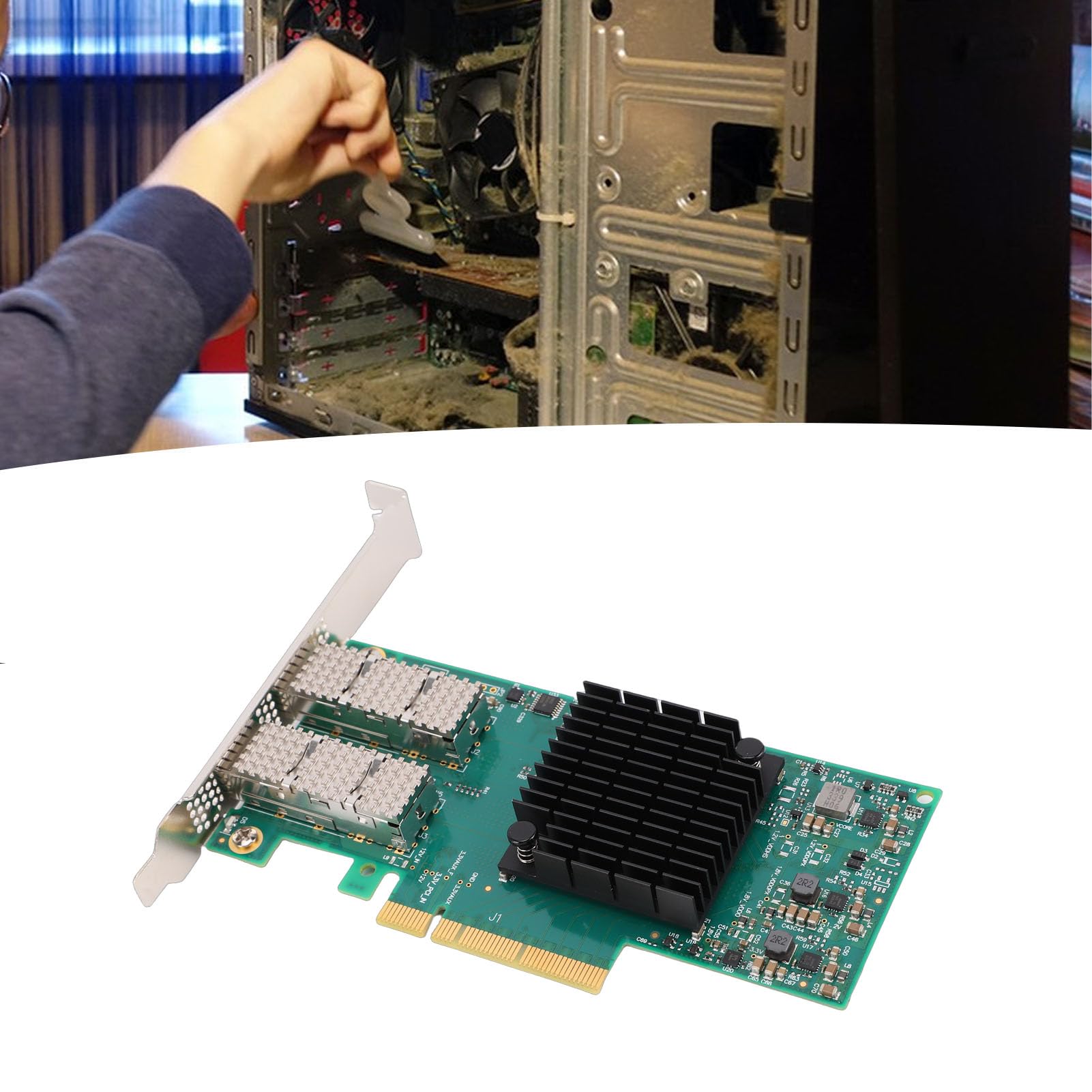 GOWENIC Dwuzłączowa Karta Sieciowa PCIe 25G do Serwerów
