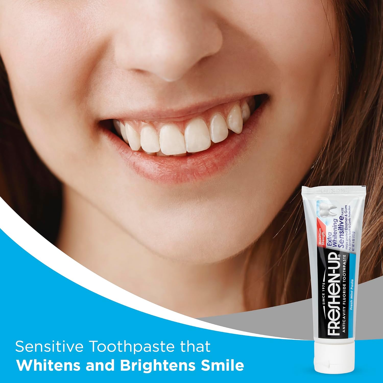 Freshen-Up Extra Whitening Sensitive Anticavity Fluoride Toothpaste, Maximum Strength – Fresh Mint Paste for Enamel Protection, Sensitive Teeth & Surface Stain Removal – 4 oz image 4