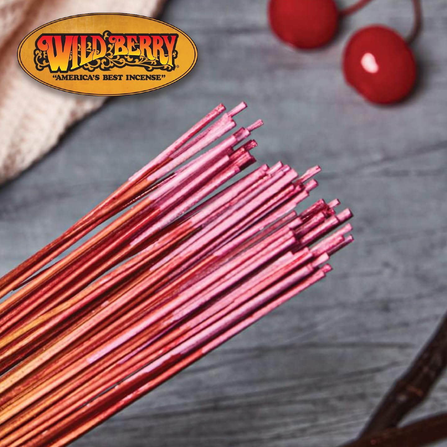 Wild Berry Incense Sticks - Cherry Vanilla - Fresh Cherry Blend with Rich Vanilla - Hand Dipped in The USA (100 Count)