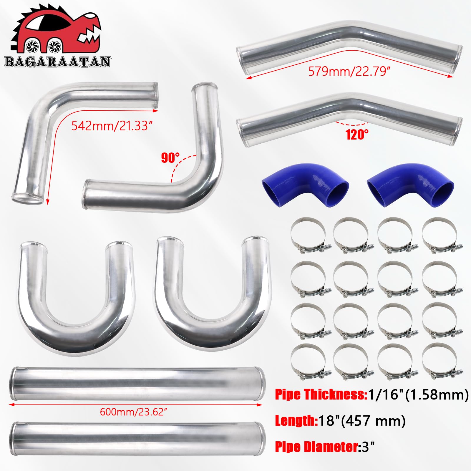 Kit De Tuberías De Intercooler Universal Turbo Modified 76