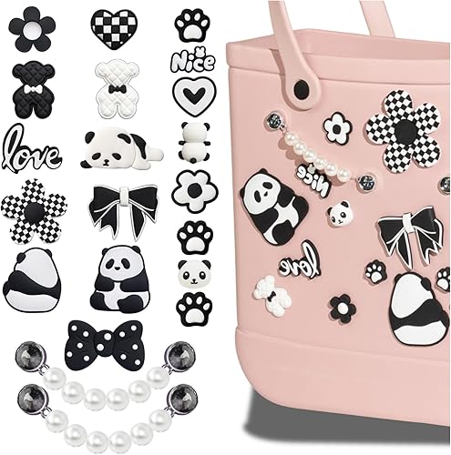 Miniatura 7 de Mon Carame Bolsa de playa de goma Accesorios Charms,Accesorios de goma para playa Totes,Colgantes de bolsa de flores de margarita