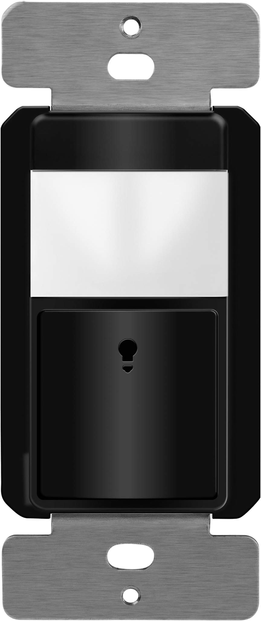 PIR Motion Sensor Switch, Ambient Light Level Detector, No Neutral Required, 5A, 150W LED/CFL, 1/6 HP, Occupancy Vacancy Modes, Ground Wire Required, Single Pole, TDOS5-JM, Black