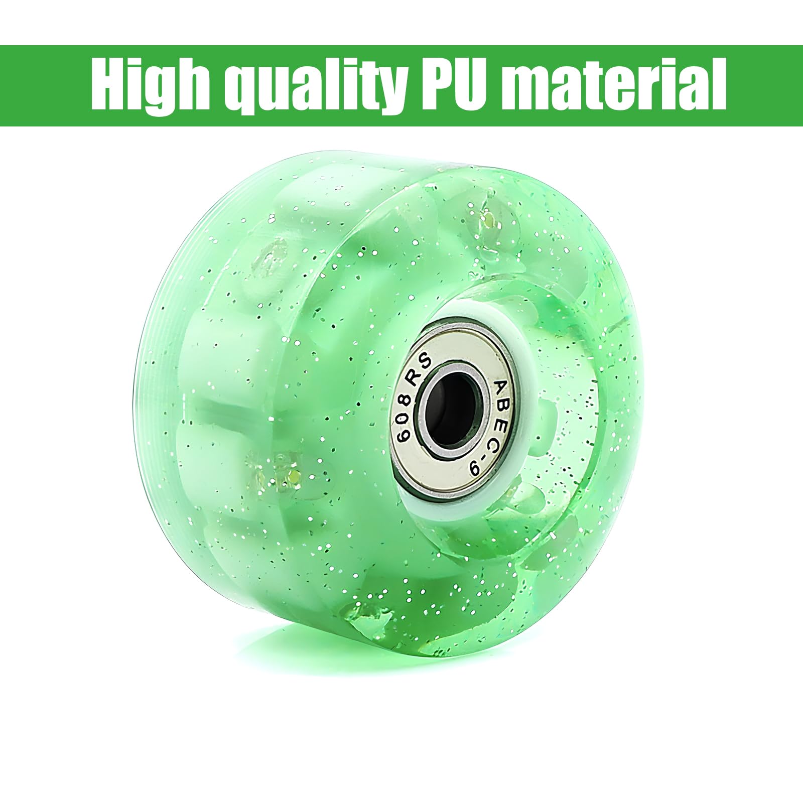 Ruedas Repuesto Patines, Paquete 8 Ruedas Patines 32 x 58 mm, Ruedas Luminosas Patines con rodamientos, Ruedas Patines Cuatro Ruedas Patinaje Cuatro Ruedas