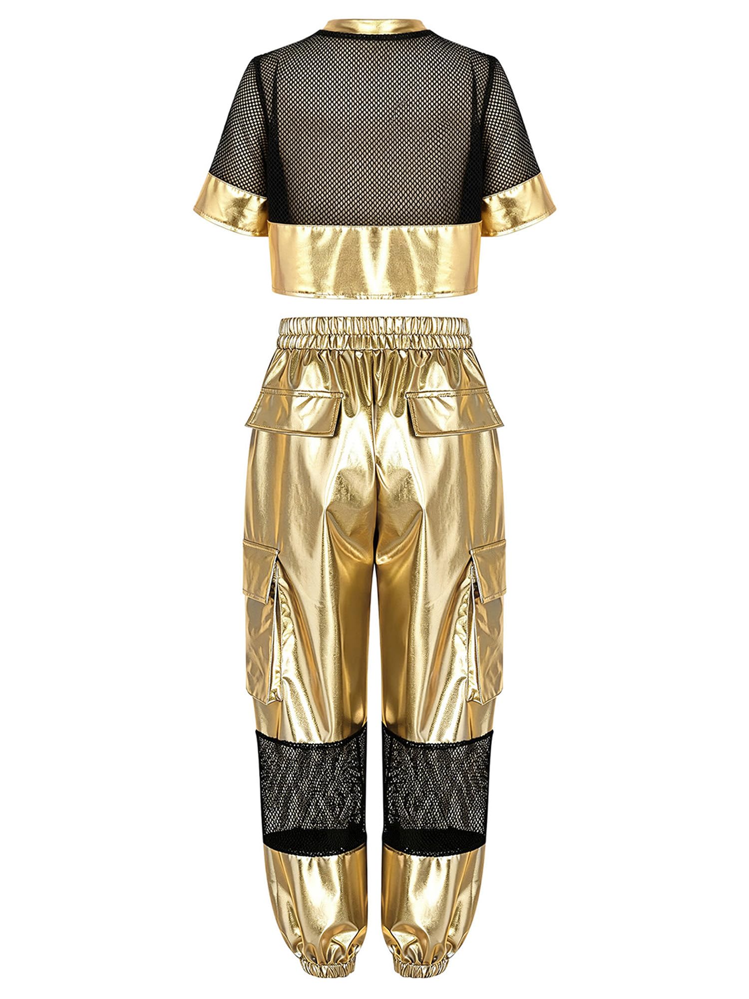 Niños Conjunto Top Cortado Y Pantalones Brillantes Niñas Hip Hop