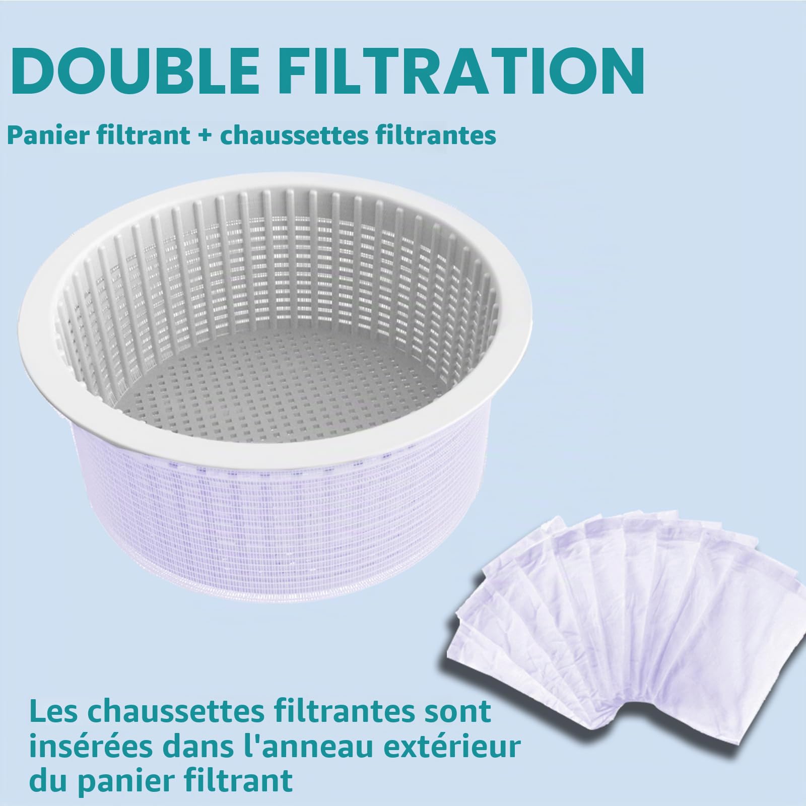 Above Ground Pool Skimmer,No Installation Required, no Adjustable Bracket Required,Comes with 10 Filter Socks, Tri-Float Spin Pool Skimmer,This is The Latest Upgrade.