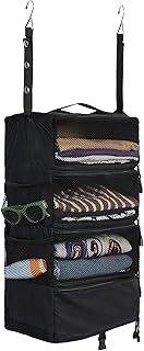 Surblue Travel Hanging Luggage Organizer Portable Suitcase Closet Organizer Multiple Compartments Collapsible Compression ...