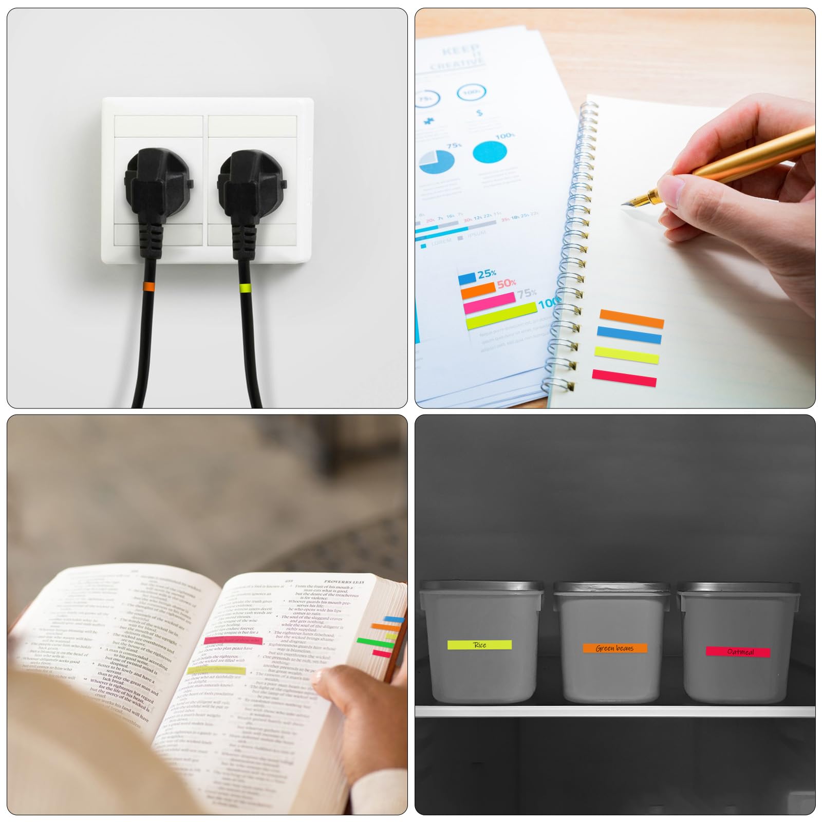 Simarro Highlight Strips - 10 Bunte Markerstreifen Zum Hervorheben Ohne Klebereste