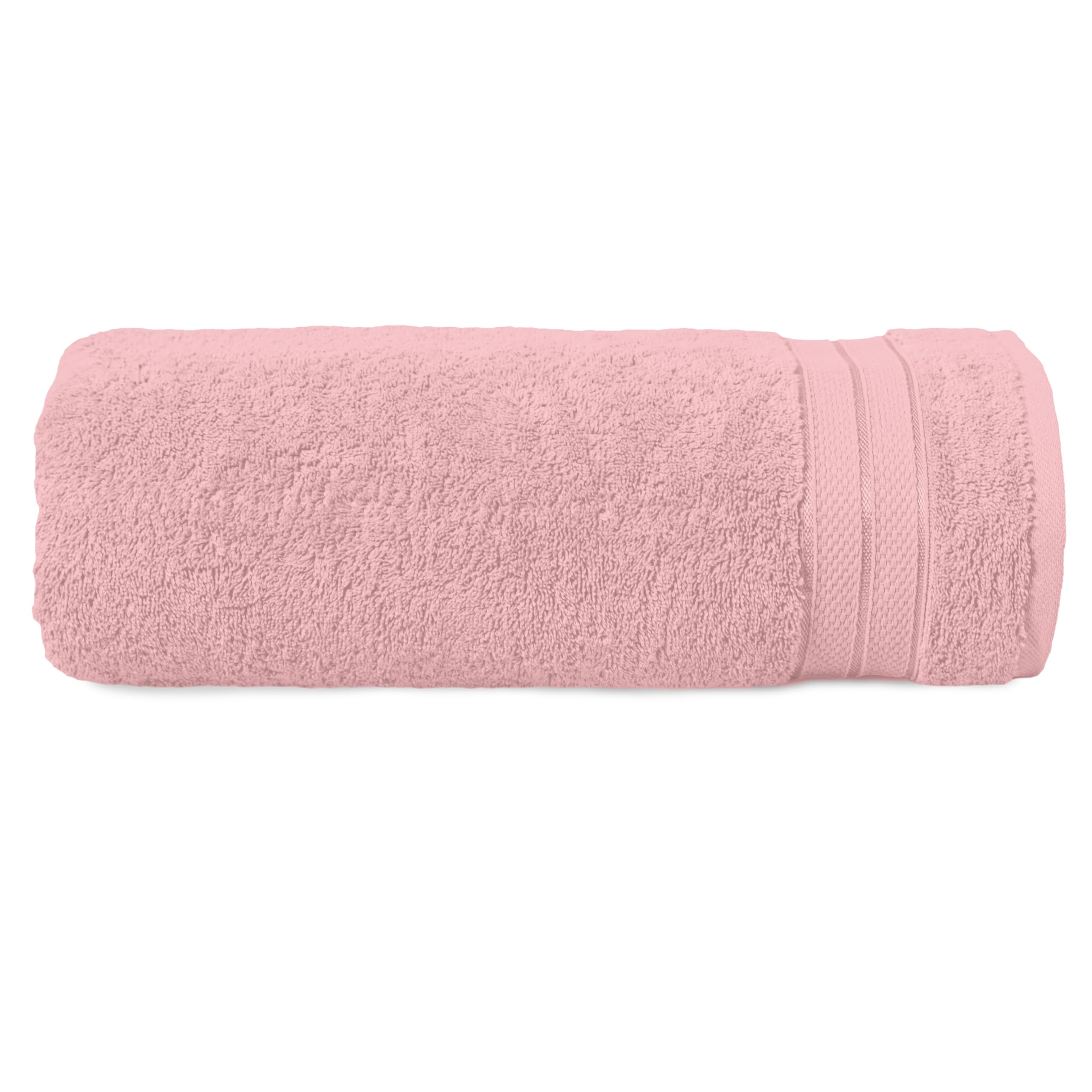 Elegant Comfort Three Line Popcorn Towel Set for Bathroom 35 x 70 inches, Premium Hotel Quality 1-Pack Jumbo Towels, 100% Turkish Cotton, Soft and Durable, Quick Dry and Highly Absorbent, Dusty Pink