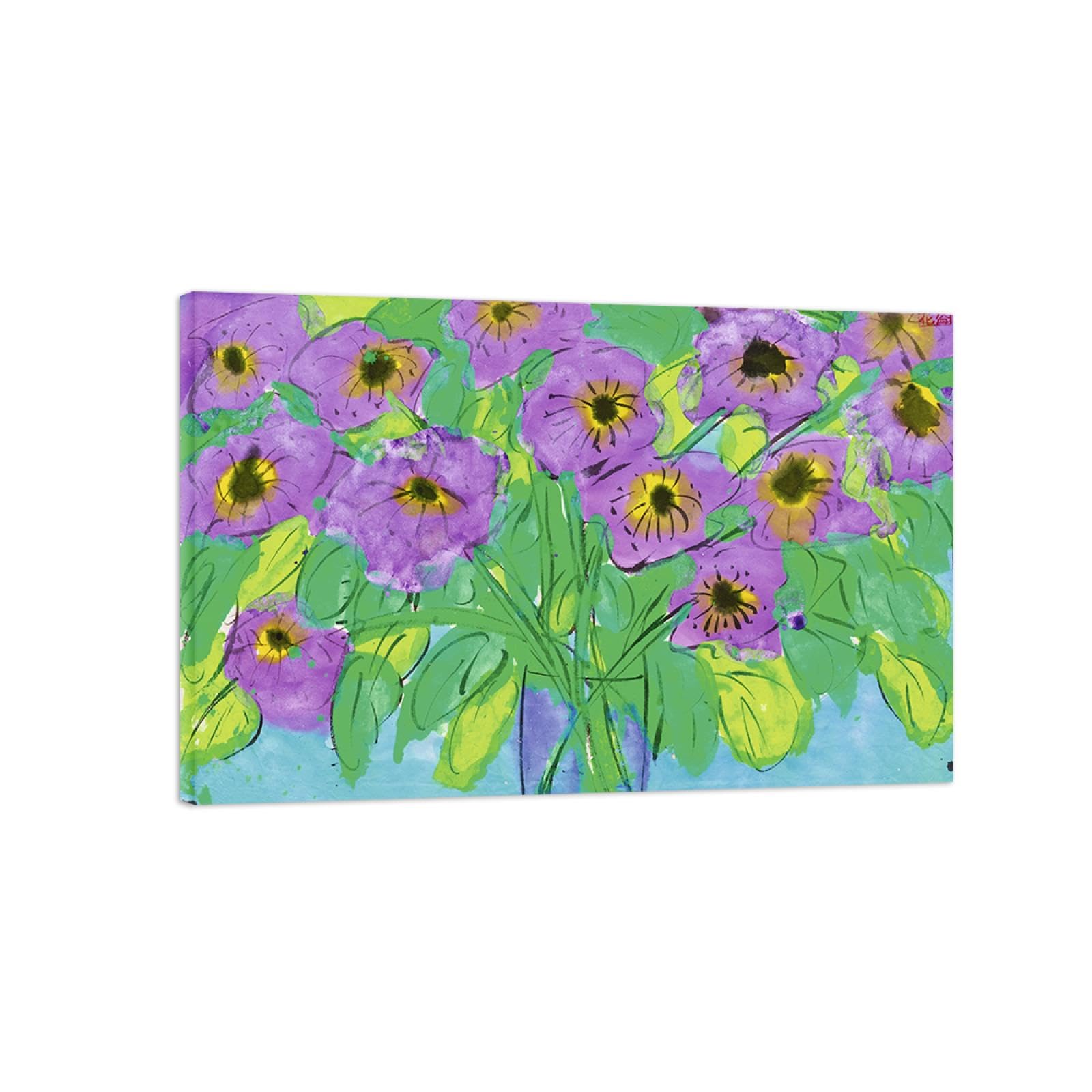 Tableau de fleurs abstrait de haute qualité avec impression sur toile grand format - 8