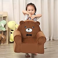 Vista 3 de Silla de bebé acogedora, Silla de personaje prémium, marrón, de 18 meses hasta 3 años