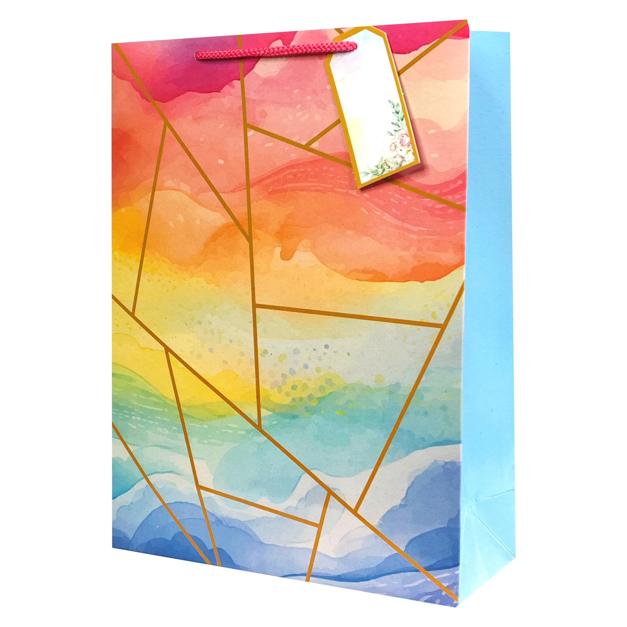 Gift bags Medium Size - Paper Bags for Gifting – Pack of 10 - Return Gifts bags for Wedding Birthday Diwali Corporate Gift - Size 9 x 12 x 3.5 inch - Paper Gift Bags - Marble Design
