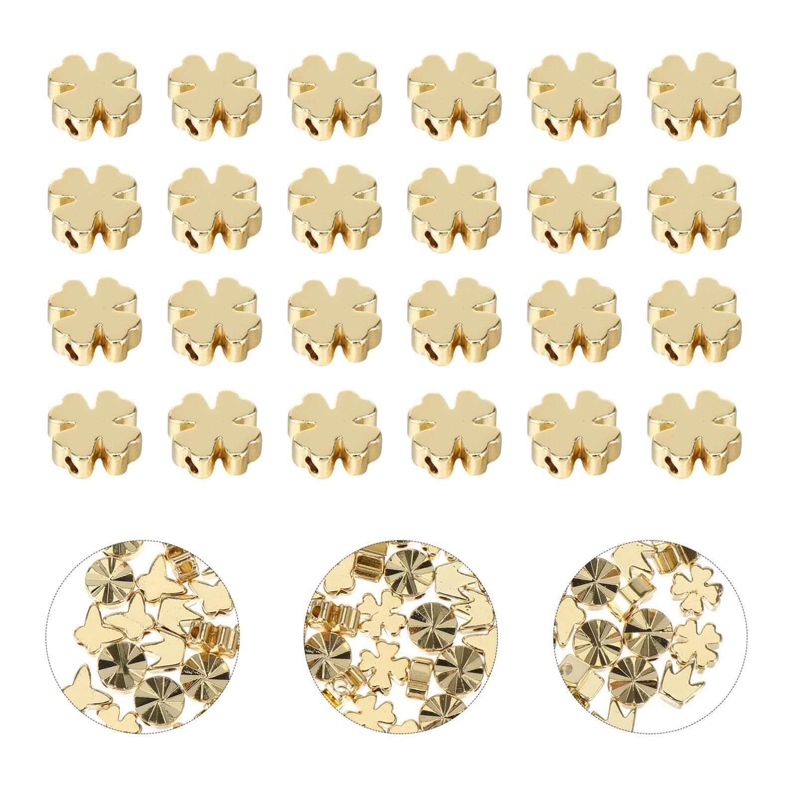 60 Pezzi Perline Distanziali in Lega Color Oro Perline per Braccialetti Fai da Te Sicure e Ecologiche Adatte per Ragazzo Ragazza e Creazioni di Gioielli