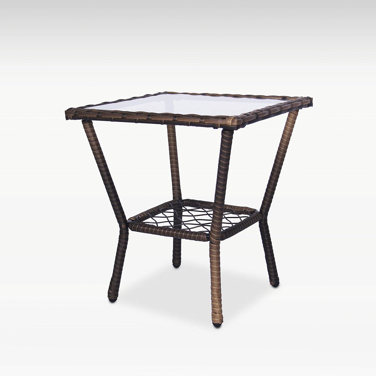 ENSTVER 3 Pieces Patio Conversation Set w/ 2 Rattan Wicker Rocking Chairs and Glass Table,for Garden Backyard Lown Porch (Green) : Patio, Lawn & Garden